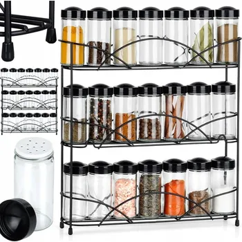 Obývací pokoj Kuchyňská POLICE na koření kovová černá stojící