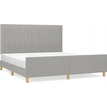 Postel Rám postele s čelem světle šedý, 203 x 186 x 118/128 cm