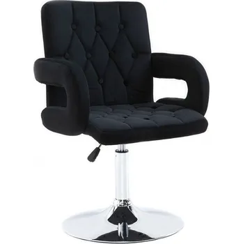 LuxuryForm DESIGN Židle BOSTON VELUR na stříbrném talíři - černá