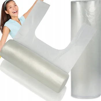 Sáček na potraviny Igelitové Tašky na roli na jedno použití silné trhací 100 ks fóliové sáčky 5 kg