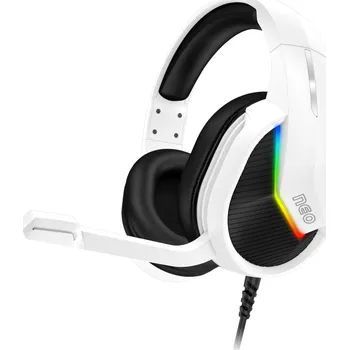 Connect IT NEO herní sluchátka s mikrofonem, Jack + USB - bílá Connect IT NEO herní sluchátka (CHP-3595-WH) s mikrofonem nabízejí výrazný herní design s RGB podsvícením, pohodlnou Over-Ear konstrukci