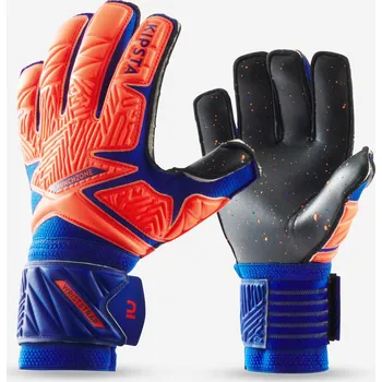 Brankářské rukavice KIPSTA Dětské fotbalové brankářské rukavice F500 Viralto 6 MODRÁ|ORANŽOVÁ|ČERVENÁ