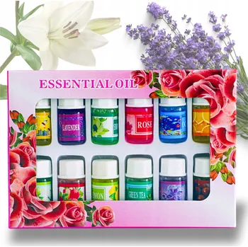 Vonný olej ESENCIÁLNÍ VONNÉ OLEJE DO ZVLHČOVAČE AROMATERAPIE SADA 12 KUSŮ