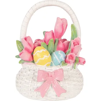 Clayre & Eef - Dekorativní košík s tulipány a vajíčky 6PR6071