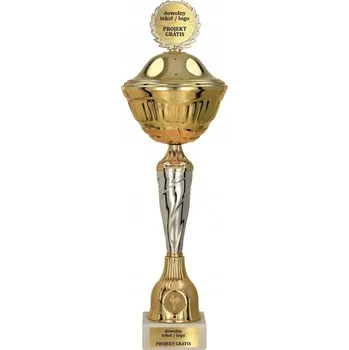 Zlato-stříbrný pohár s víkem 44 cm + GRAVÍROVÁNÍ