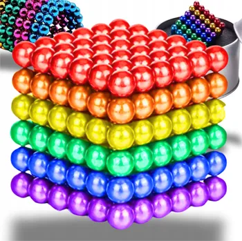 ostatní stavebnice STAVEBNICE BAREVNÉ MAGNETICKÉ KULIČKY DUHOVÉ NEOCUBE 216 KS 5MM KRABIČKA