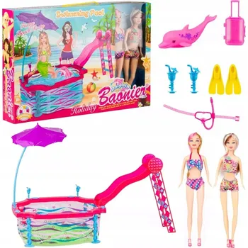 Panenka PANENKA V BAZÉNU VELKÝ SET PANENKY PŘÍSLUŠENSTVÍ