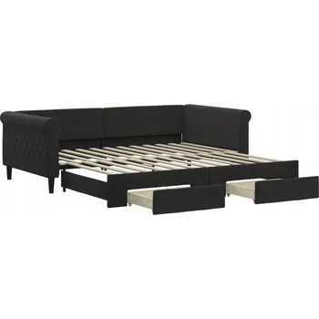 Pohovka Rozkládací pohovka s úložným prostorem, černá, 229 x 110 x 68 cm