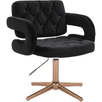 LuxuryForm DESIGN Kosmetická židle ADRIA VELUR na zlatém kříži - černá