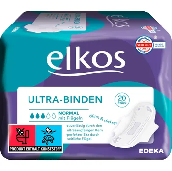 Intimní hygienický prostředek Elkos Vložky Ultra s křidélky - normální 20 ks - originál z Německa
