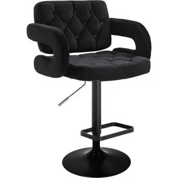 Barová židle LuxuryForm DESIGN Barová židle ADRIA VELUR na černém talíři - černá