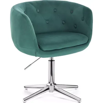 LuxuryForm DESIGN Kosmetické křeslo MONTANA VELUR na stříbrném kříži - zelené