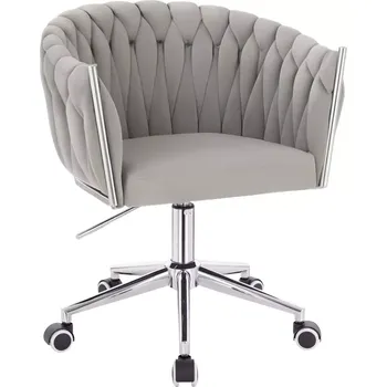 LuxuryForm DESIGN Židle NORDEN VELUR na stříbrné podstavě s kolečky - světle šedá