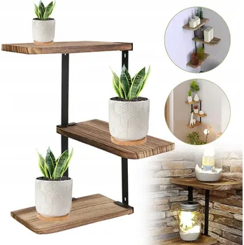 police Rohová Police Skříňka Závěsná Moderní Industriální se 3 POLICEMI