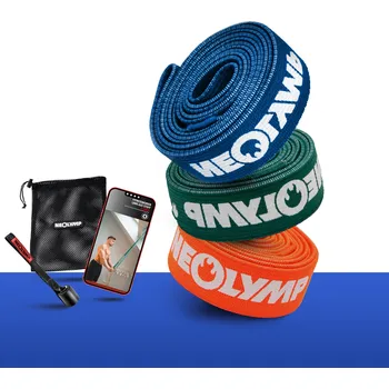 NEOLYMP Sada fitness gumiček z tkaniny – 3 úrovní odporu, Cvičební pásky s taškou ORANŽOVÁ|VÍCEBAREVNÁ|ŽLUTÁ