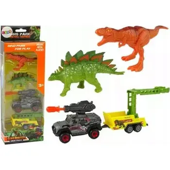 autíčko Dinosauři Sada Auto Raketa Přívěs