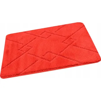 Koupelnová předložka KOUPELNOVÝ PŘEDLOŽKA S ROMBY PROTI SKLUZU ČERVENÁ ROHOŽKA MORENO 60x100 cm