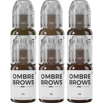 Tetovací barva Perma Blend Luxe PMU Ink - Paulina Osinkowska Ombre Brows Set - 6x 15 ml