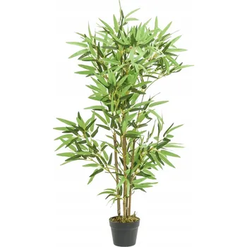 umělá květina Umělý bambus 120 cm zelený v kulatém plastovém květináči