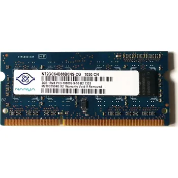 Operační paměť Nanya 2GB DDR3 SODIMM 1333MHz CL9, 9-10-B2 10600 NT2GC64B88B0NS-CG