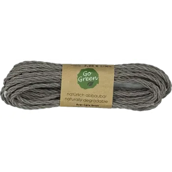 Stuha Dekorační provázek Go Green Cotton Cord – Stone Grey granitově šedý 3mm x 3m (6,-Kč/m) (Dekorační provázek kroucený, materiál bavlna, barva granitově šedá, pevný, matný)