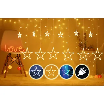 Vánoce Vánoční LED světelný závěs – hvězdy