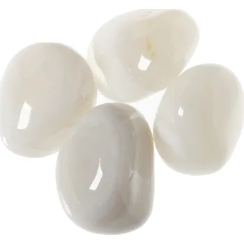 Sběratelství Achát bílý tromlovaný M, 4 ks