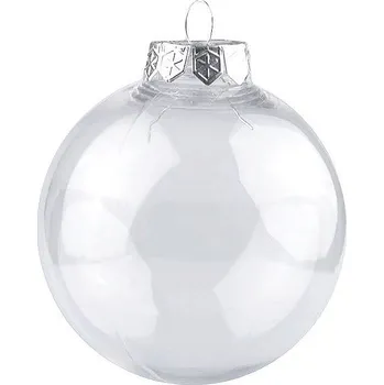 Vánoční dekorace Baňka k dozdobení Ø10 cm 2. jakost - transparent stříbrná (2 ks)