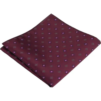 Látkový kapesník Bordó pánský kapesníček s jemným geometrickým vzorem