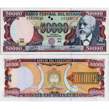 Bankovka Ekvádor, 1999, serie AH, 50000 Sucre, Pi. 130c.2, N/UNC