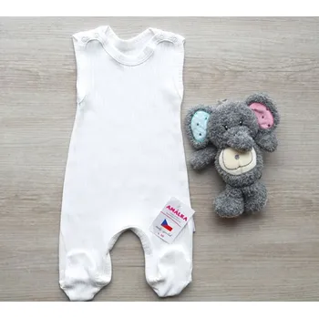 Dupačky AMÁLKA Bavlněné dupačky žebrované, smetanové Velikost: 74