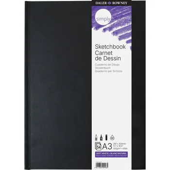 Výtvarný papír Daler Rowney Simply Sketchbook Simply Skicář 54 A3 100 g Black