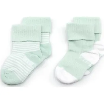 Kojenecké oblečení KipKep Dětské ponožky Stay-on-Socks Mint Stripes vel. 6-12 m 2 páry