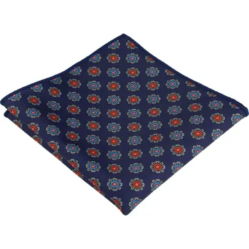 Látkový kapesník Tmavě modrý pánský kapesníček s jemným geometrickým vzorem