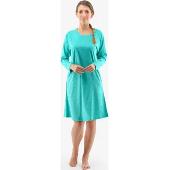 Dámská noční košile Dámská noční košilka 19133P dlouhý rukáv zelená vel.2XL - Gina