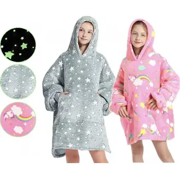 Dětská deka Svítící deka s rukávy a kapucí