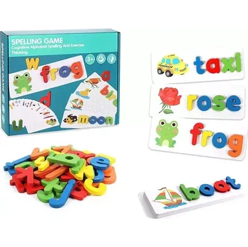 Dřevěná hračka Naučná dřevěná abeceda s obrázky