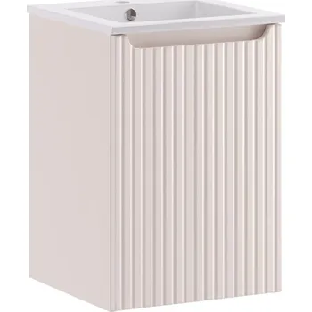 Policová skříň Závěsná skříňka se zápustným umyvadlem Nova Cashmere 40 cm kašmírová/bílá