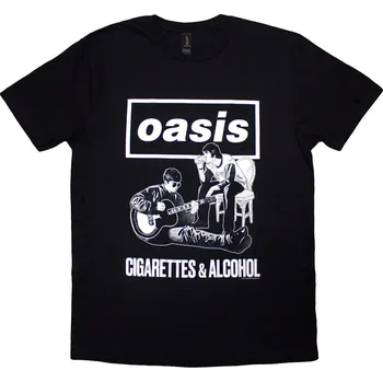 Pánské tričko Oasis Tričko Cigarettes & Alcohol Illustration Mono Unisex Black XL
