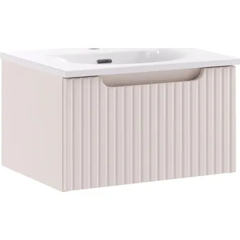 Policová skříň Závěsná skříňka Nova Cashmere Sky se zápustným umyvadlem 50 cm kašmírová