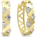 Lillian Vassago Zdobené zlaté kroužkové náušnice se zirkony 1,4