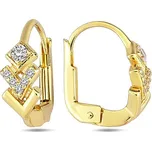 Lillian Vassago Originální zlaté náušnice se zirkony LLV98