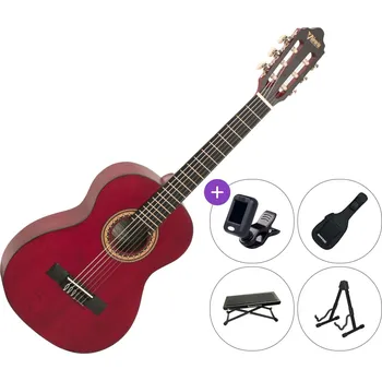 Klasická kytara Valencia VC203 SET Transparent Wine Red 3/4 klasická kytara pro dítě