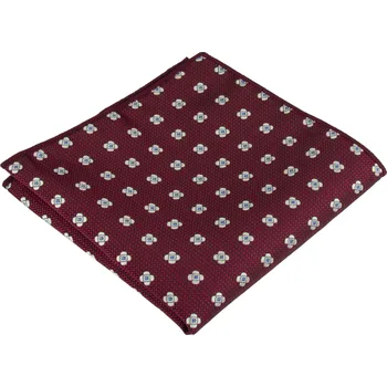 Látkový kapesník Vínově červený pánský kapesníček s jemným geometrickým motivem