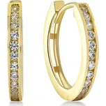 Lillian Vassago Zdobené zlaté kroužkové náušnice se zirkony 1,5