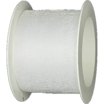 Stuha Stuha organzová ORGANDY Pure White bílá 40mm x 4m (7,-Kč/m) (Stuha organzová, barva čistě bílá, průsvitná, oboustranná, čistě řezaná Hot Cut)