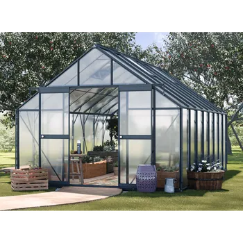 Skleník Cultivo Zahradní polykarbonátový skleník Slide-In 305x489 cm, černá