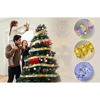 Vánoce Vánoční svítící LED stuha - Ribbon Silver – 5 metrů