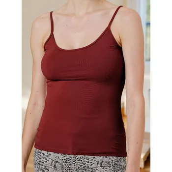 Dámské tričko Sinsay - Hladký top na tenká ramínka - burgundy - 626EU-83X - 626EU-83X-XXS-1