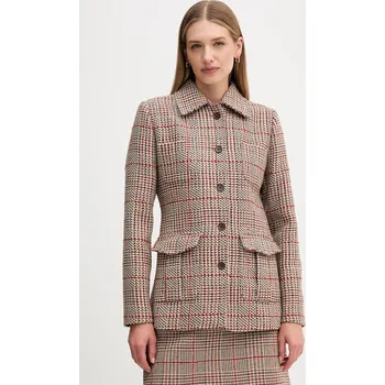 Dámský kabát Kabát s příměsí vlny Tommy Hilfiger WW0WW46656 hnědá 84X, vel. 38